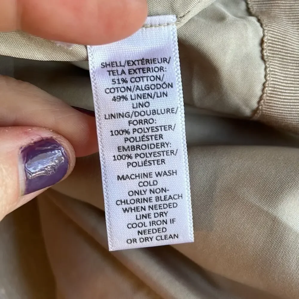 LOFT linen blend cross stitch mini skirt
